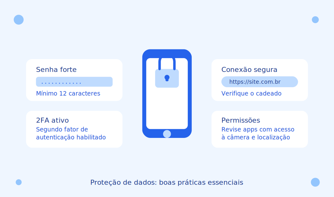 Ilustração sobre proteção de dados pessoais na internet