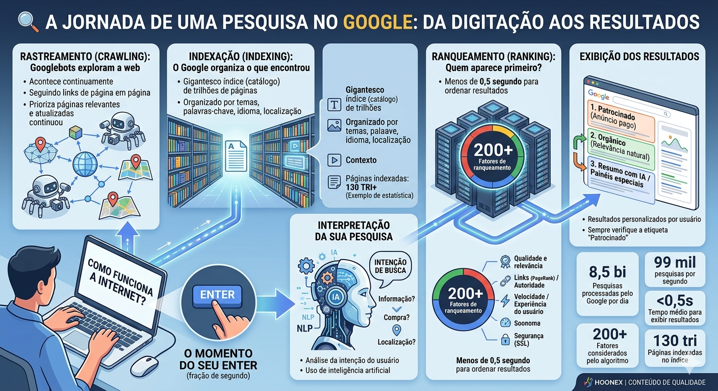O que acontece quando você faz uma pesquisa no Google